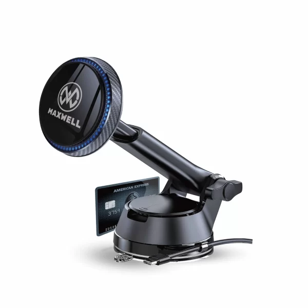 Maxwell Car Phone Holder & Wireless Fast Charger with Cooling Fan, MagSafe, 360° Suction, for iPhone and Samsung