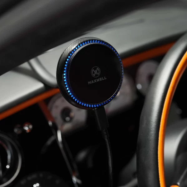 Maxwell Car Holder & Wireless Charger Compatible with MagSafe, Cooling Fan, Fast Charging, 360° Rotation, for iPhone and Android