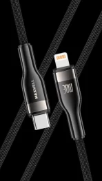 Maxwell Turbo Line Series Cable USB-C Compatible with Lightning (2 Meter) Fast Charging