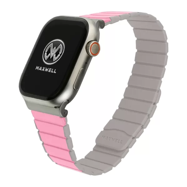Maxwell Titan Series Smart Watch Magnetic Band Compatible with Apple Watch 42mm to 44mm (Pink/Starlight)