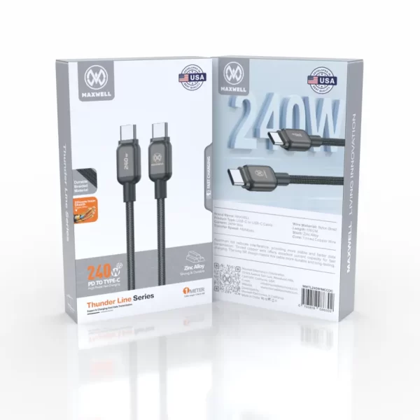 Maxwell Turbo Line Series Cable USB-C Compatible with Lightning (2 Meter) Fast Charging